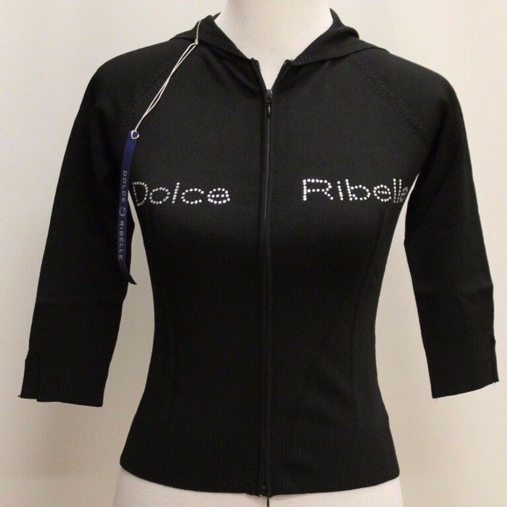 Dolce Ribelle Bling Zip-up Hoodie Sz M